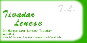 tivadar lencse business card